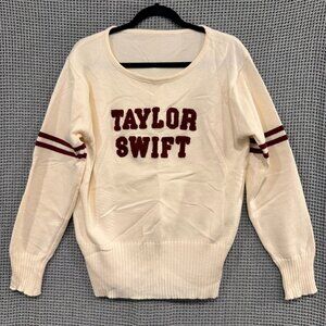 Taylor Swift Red Era Concert Edition Varsity Letterman Knit Sweater Sz Small